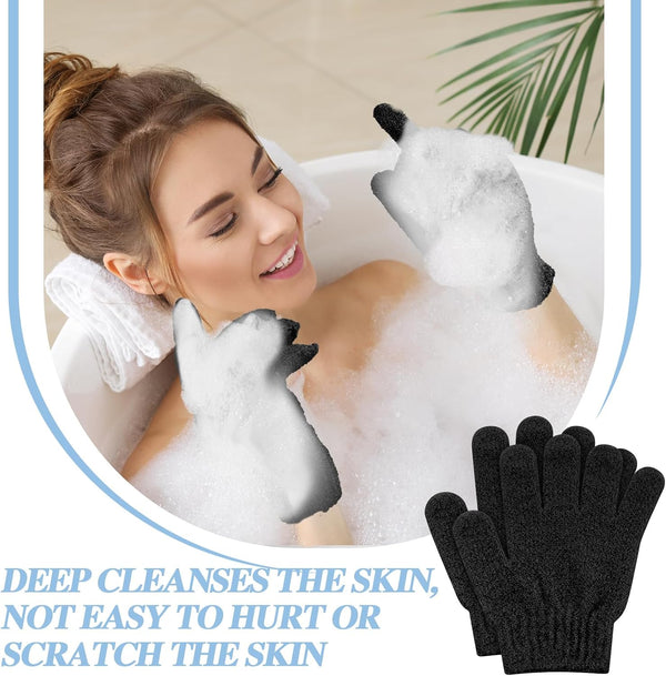 Ramede 30 Pair Exfoliating Glove Double Sided Exfoliating Bath Gloves Pack Nylon Colorful Shower for Men Women Beauty Spa Massage Shower Deep