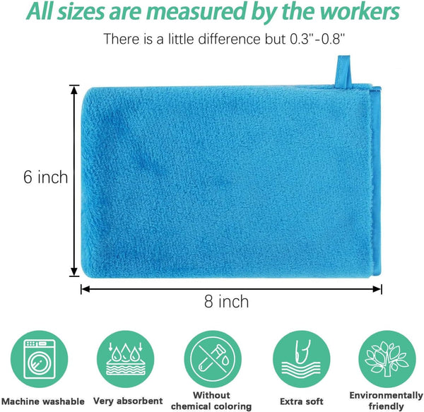 PHOGARY 10 Pack Body & Face Microfiber Washcloths for Baby Younger Kid, Soft Flannel Wash Cloth for Washing Face, Fluffy Easy-Dry Facial Wash