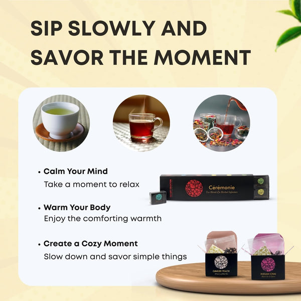 Ceremonie Tea Herbal Variety Pack - Kosher Set - Assorted Sampler with 12 Individually Wrapped Silky Mesh Herbal Bags - Single Serve Pouches