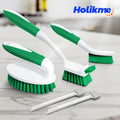 Holikme Cleaning Brush Set for Household Use, Scrub Brush, Kitchen Brush, Tile Lines Brush for Bathroom, Floor, Tub, Shower and Kitchen Surface