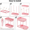 Ukeetap 2 Pack Multi-Purpose Pull-Out Storage Organizers, Under Sink & Cabinet Organizers, 12.8 Inch Pink Pink 12.8 Inch
