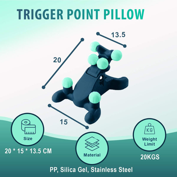 Trigger Point Pillow - Head and Neck Pain Relief Traction Device- Acupressure Support Relaxer for Tension Headache Relief, Improved Decompression