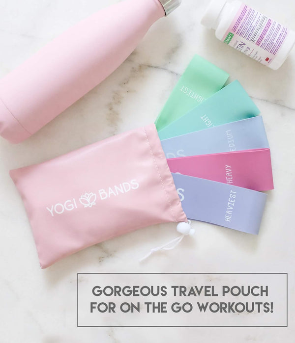 XNM Creations Yogi Bands â Loop Resistance Bands for Fitness, Workout, and Yoga Exercise â Set of 5 Pastel Workout Bands