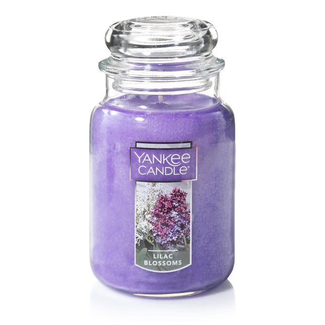 Yankee Candle Lilac Blossoms Scented, Classic 22Oz Large Jar Single Wick Candle, over 110 Hours of Burn Time, Perfect fo