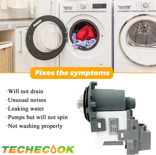 New DC31-00054D PX3516-01 DC31-00187A Washer Drain Pump Motor by Techecook - Replacement for Samsung Washing Machine - Replaces px3516-01