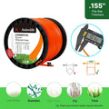 Anleolife .155" Commercial Square Heavy Duty Trimmer Line for Brush, 3 lb | 280 ft spool for briars, brambles, heavy weeds, rough edging, and