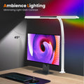 2-in-1 Desk Lamp with RGB Backlight,Architect Desk Lamps for Home Office,24W Tall Desk Lamp with Clamp,60"Timer,25 Lighting Modes,Eye Protection