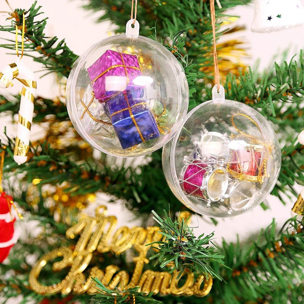 20Pcs Clear Fillable Ornaments Ball, AGM DIY Plastic Christmas Tree Hanging Ornaments Ball, 3.94'' Decoration Art Crafts for New Years Present,