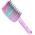 Bsisme Hair Brush, Curved Vented Detangling Brush for Faster Blow Drying Pink blue purple