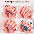 Beetles Gel Nail Polish Set, Nude Gray Pink Blue Burgundy Glitter Gel Nails | Modern Muse Collection with 3Pcs Base Matte Glossy Top Coat Soak Off