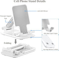 Meetuo 2 Pcs Cell Phone Stand for Desk, Adjustable & Foldable Phone Holder | Adjustable Angle Height, Fully Foldable&Portable, Compatible with