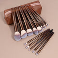 MAANGE 13 PCS Makeup Brushes Professional Make up Brushes Premium Synthetic Powder Concealers Brushes Travel Makeup Brush Set with Case (Coffee)