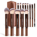 MAANGE 13 PCS Makeup Brushes Professional Make up Brushes Premium Synthetic Powder Concealers Brushes Travel Makeup Brush Set with Case (Coffee)
