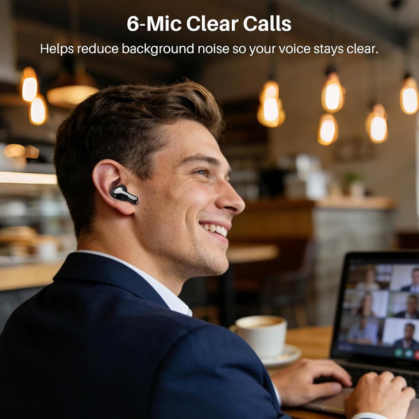 TOZO Hybrid Active Noise Cancelling Wireless Earbuds with 6 Mics AI Clear Call Ear Buds 55H Playtime with LED Display 32 Preset Eqs via APP