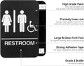 Self-Adhesive Business Restroom Sign,Ada Compliant Braille Unisex Bathroom Sign,Public Restroom Sign,Size: 9" X 6"(Unisex Handicap).