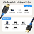 Cable Matters Braided USB C to Micro USB Cable, 3.3ft, Black | 3A/15W Charging, 480Mbps Data, Micro-B USB 2.0, for Controllers, Cameras, GPS and