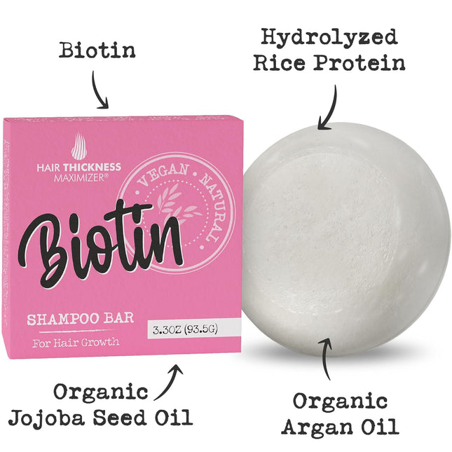 Biotin Hair Growth Shampoo Bar. Eco-Friendly, No Harsh Chemicals, Color Safe, Ph