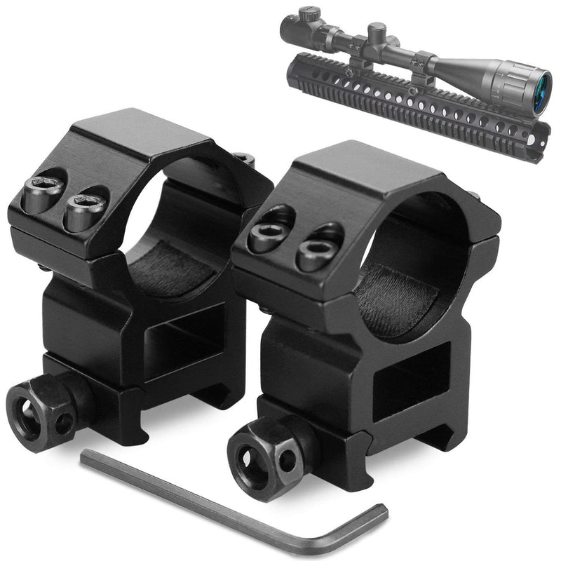 Scope Rings, Rifle Scope Mount High Profile Scope Mounts for Picatinny Rail (1 Inch, Set of 2)