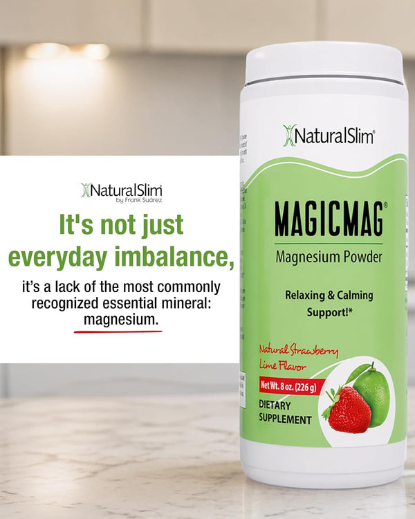 NaturalSlim MagicMag Magnesium Citrate Powder for Stress, Constipation, Muscle & Heart Health, Better Rest & Digestive Support, Magnesium