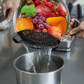 AUOON Clip On Strainer Silicone for All Pots, Standard 8.86 x 3.55in, Black | Food-grade BPA-free, Fits Pots Pans Bowls, Dishwasher Safe, for