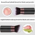 Retractable Kabuki Makeup Brush, 2 Pack Travel Powder Foundation Makeup Brush Face Blush Brushes for Blending Liquid, Blush, Bronzer, Buffing,