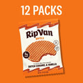 Rip Van Wafels Dutch Caramel & Vanilla Stroopwafels, Healthy Snacks, Non-GMO, Low Calorie, Low Sugar (3g), Office Snacks, Keto Friendly, 12 Count