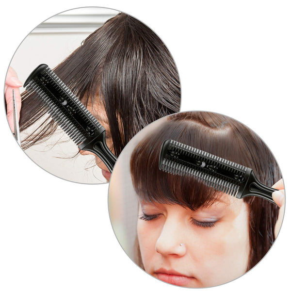 Maitys 3 Pcs Haircut Razor Comb Hair Cutting Comb with 12 Replacement Blades Double Edge Shaper for Salon & Home Styling Split Ends Trimmer Styler
