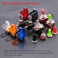 mxuteuk 3pcs Heavy Duty Rocker Toggle Switch 15A 250V DPDT ON/Off/ON 6 Pin 3 Position + 5pcs Metal Knob Cover Cap Waterproof Ten-1322-5MZ-B203