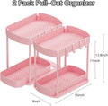 Ukeetap 2 Pack Multi-Purpose Pull-Out Storage Organizers, Under Sink & Cabinet Organizers, 12.8 Inch Pink Pink 12.8 Inch