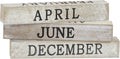 Wooden Perpetual Block Calendar for Desk, Wood Month Date Display Blocks for Teachers, Students, Classroom, Rustic Farmhouse Office Decor, Desk