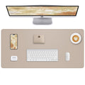 Leather Desk Pad Protector, Beige, 31.5" x 15.7"，Office Desk Mat Beige 31.5" x 15.7"