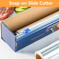 Plastic Wrap Cutter Slide Cutter - Reusable Snap-On Sliding Cutter Fit 12 Inch Plastic Wrap Foil Wax Paper Parchment Paper Barbecue Paper Baking