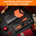 Kastking Steelstream 6Pc Fishing Tool Kit - Corrosion Resistant Fishing Pliers with Lanyard, Fillet Knife, Floating Fish Lip Gripper, Fishing