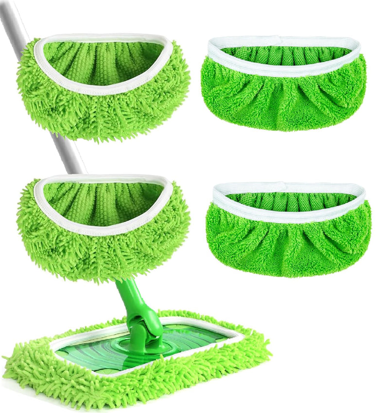 Reusable Microfiber Mop Pads Washable Wet Pads Compatible with Swiffer Sweeper Refills Pads for Wet & Dry Sweeping Cloths Mop Head Replacement for