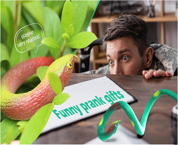 Realistic Rubber Snakes to Keep Birds Away - 4 Pieces 29 Inch Fake Snake Toys for Garden Props to Scare Birds, Mice, Squirrels,Pranks, Halloween