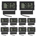 ACEIRMC Black Digital LCD Thermometer Temperature Monitor with External Probe for Fridge Freezer Refrigerator Aquarium -Fahrenheit (10pcs)