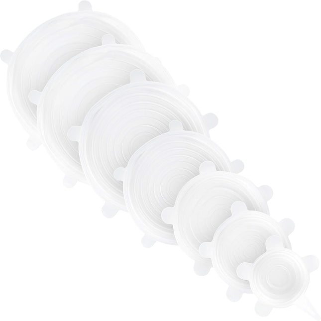 Modfamily Silicone Stretch Lids (7 Pack, Includes Exclusive XL Size), Reusable, 