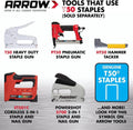 Arrow 508 Heavy Duty T50 1/2-Inch Leg Length, 3/8-Inch Crown, Staples for Upholstery, Construction, Furniture, Crafts, 1250 Count(Pack of 1) |