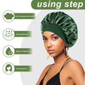4PCS Silk Bonnet for Sleeping - Hair Satin Bonnets for Black Women Men,Wrap Cap for Curly Hair,Elastic Wide Band Bonnet Shower Cap for Sleeping