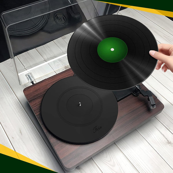 Turntable Platter Mat Black Rubber Silicone Design for Universal to All LP Vinyl Record Players