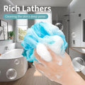 Loofah Sponge Soft Mesh Shower Puffs for Body Wash Bath Sponge Body Scrubber for Women & Men Body Exfoliator-Bathing Accessories(60G L 4Pcs)