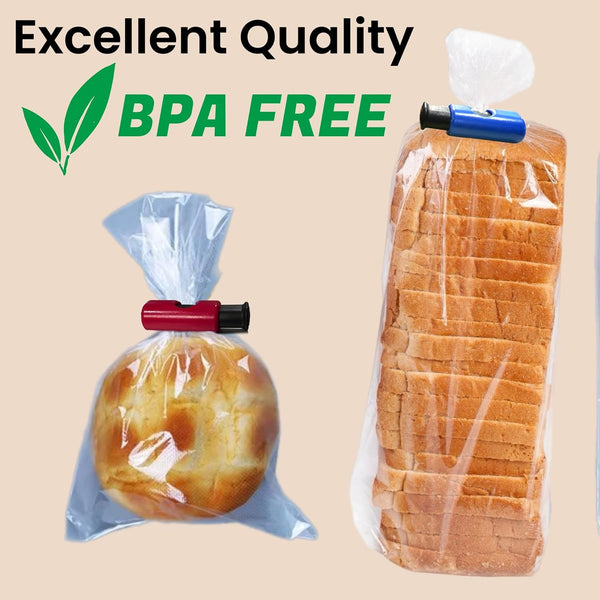 12pc BPA-Free Premium Quality ALAZCO Bag Clips - Value Set Food Fruit Bread Bag Cinch Non-Slip Grip EASY Squeeze & Lock 12pc Bread Bag Cinch Clip