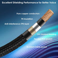 Guitar Cable 6ft 1/4 Inch Guitar Cord Straight to Right Angle Instrument Cable with Braided Tweed and Anti-Kinking Design,Black 6ft Black 1