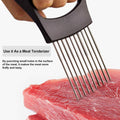 JAYVAR Onion Holder for Slicing, Onion Cutter Vegetable Chopper, Stainless Steel Tomato Slicer Vegetable Cutter for Potato, Avocados, Eggs, Food