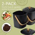 Impresa 2 Pack Bamboo Compost Bin for Kitchen – 1 Gallon Countertop Container with Lid & Indoor Food Waste Composter