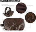 Elviros Toiletry Bag for Men PU Leather Shaving Dopp Kit (Large, Chocolate) | Water-Resistant Travel Organizer for Bathroom Toiletries, Grooming