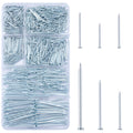KURUI 700pcs Hardware Nails for Hanging Pictures, Up to 2"-Long Finish Nails Assortment Kit for Wall Art Decor, 640 Frame Nails and 60 Small