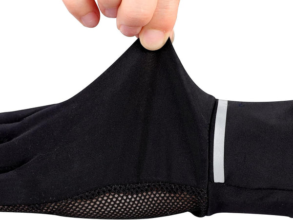 IPENNY Women Summer UPF 50+ UV Sun Protection Gloves 2 Fingers Flip Mesh Cooling Breathable Touchscreen Anti Slip Mittens Black