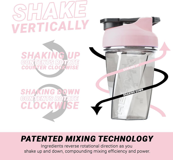 HELIMIX 1.5 Vortex Blender Shaker Bottle Holds Upto 20Oz | No Blending Ball or Whisk | USA Made | Portable Pre Workout Whey Protein Drink Shaker