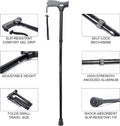 FSA/HSA Eligible, Vaunn Medical Easy Grip Height Adjustable Folding Cane/Walking Stick with Strap/Pouch- Compact, Portable, and Safe Walking